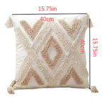 Ins Nordic Bohemian Style Geometric Plush Pillowcases Home Decorative Pillow with Tassel Waist Pillow Cushion Covers