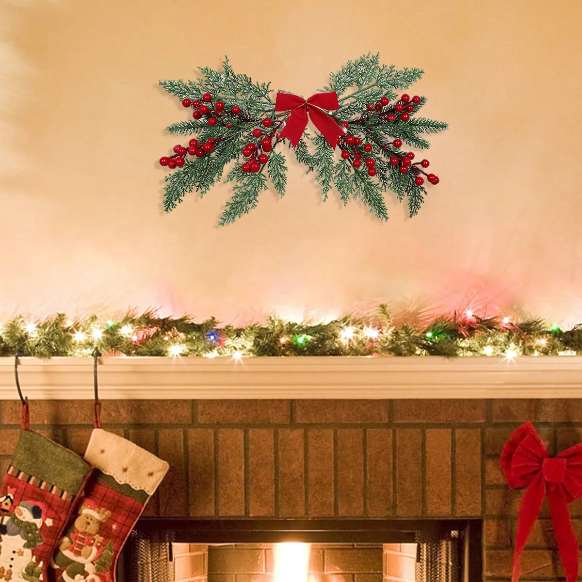 1 Piece Artificial Flower Berry Christmas Wedding Party Hanging Wall Hanging Indoor Outdoor Courtyard Holiday Decoration