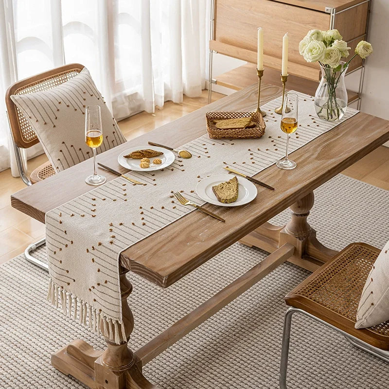 Boho Table Runner with Tassels 