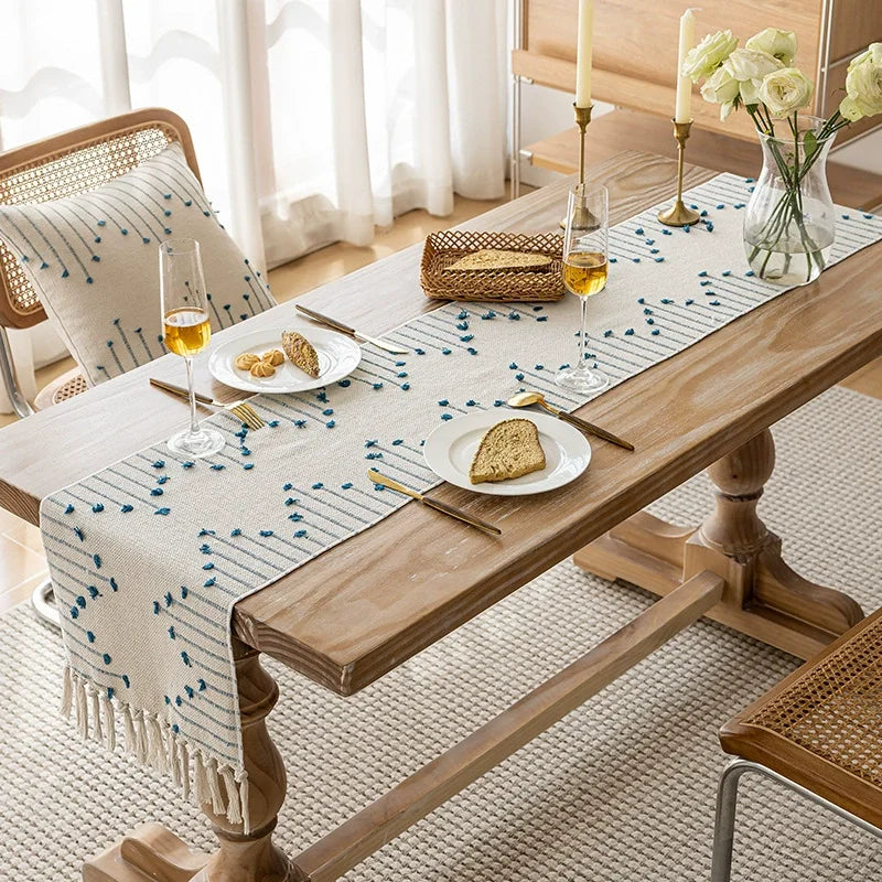 Boho Table Runner with Tassels 