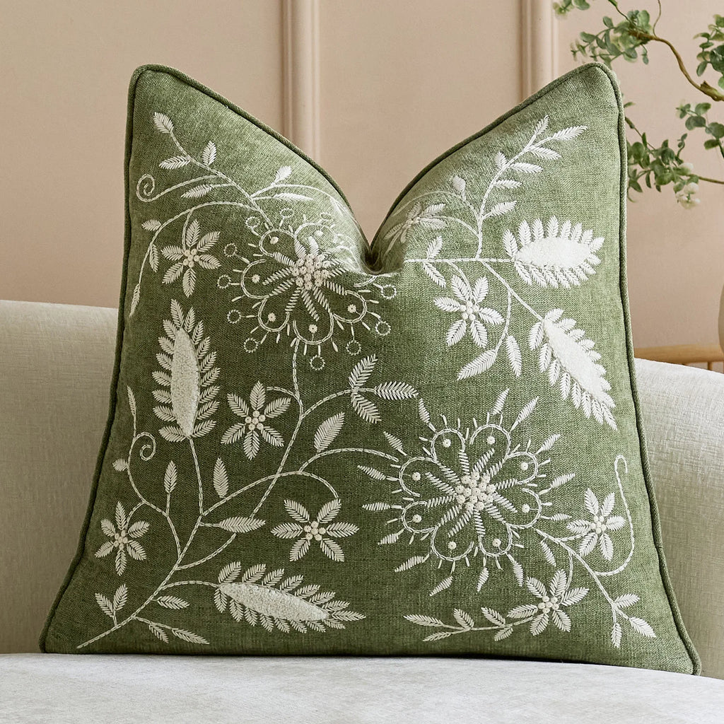Bohemian Chenille Throw Pillowcase Cojines Decoration Sofa Floral Embroidered Pillow Cover Headboard Cushion Covers 45X45Cm