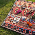 Versatile Western Bohemian Blankets Outdoor Blankets Camping Picnic Blankets Decorative Bed Blankets Checkered Sofa Pads Travel