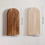 Boho Wooden Wall Vase Wall Mounted Vase Arched Decorative Hanging Planter for Living Room, Bedroom & Home Wall Decoration Gifts
