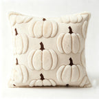 3D Jacquard Pumpkin Throw Pillow Covers, Halloween Plush Cushion Covers, Fall Holiday Square Pillowcases for Sofa Home Party