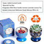 Goblet Flowers Scented Candle Box Rose Lavender Fragrance Candles Jar Smokeless Incense Wax Wedding Birthday Gift Home Decor