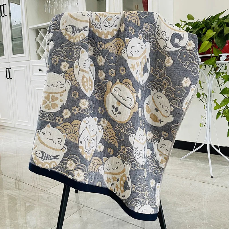 Bohemian Floral Bath Towel for Women Children, Soft Cotton Gauze, Bathroom, High Quality, 70*140