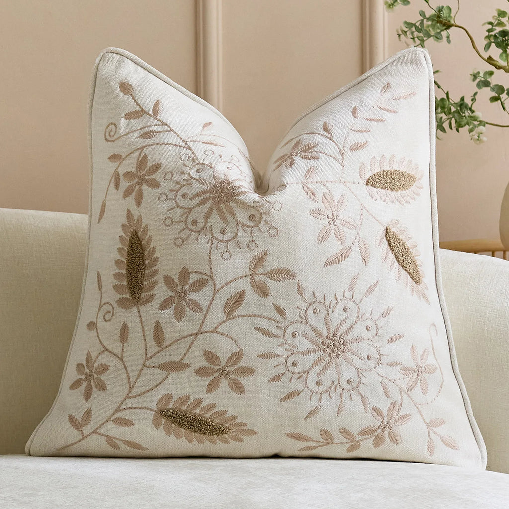 Bohemian Chenille Throw Pillowcase Cojines Decoration Sofa Floral Embroidered Pillow Cover Headboard Cushion Covers 45X45Cm