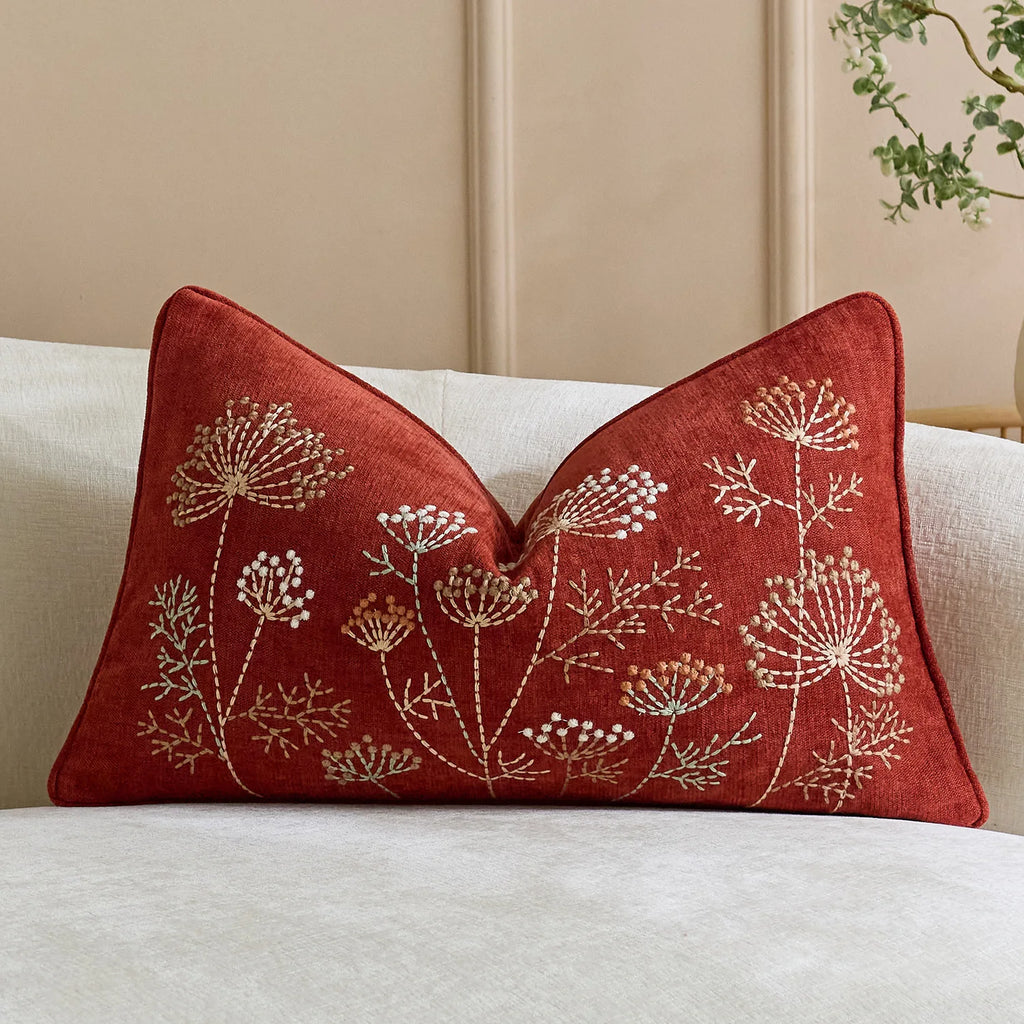 Bohemian Chenille Throw Pillowcase Cojines Decoration Sofa Floral Embroidered Pillow Cover Headboard Cushion Covers 45X45Cm