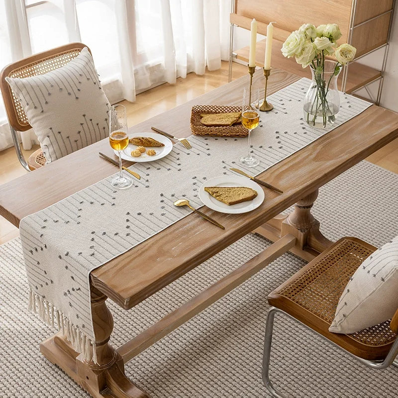 Boho Table Runner with Tassels 