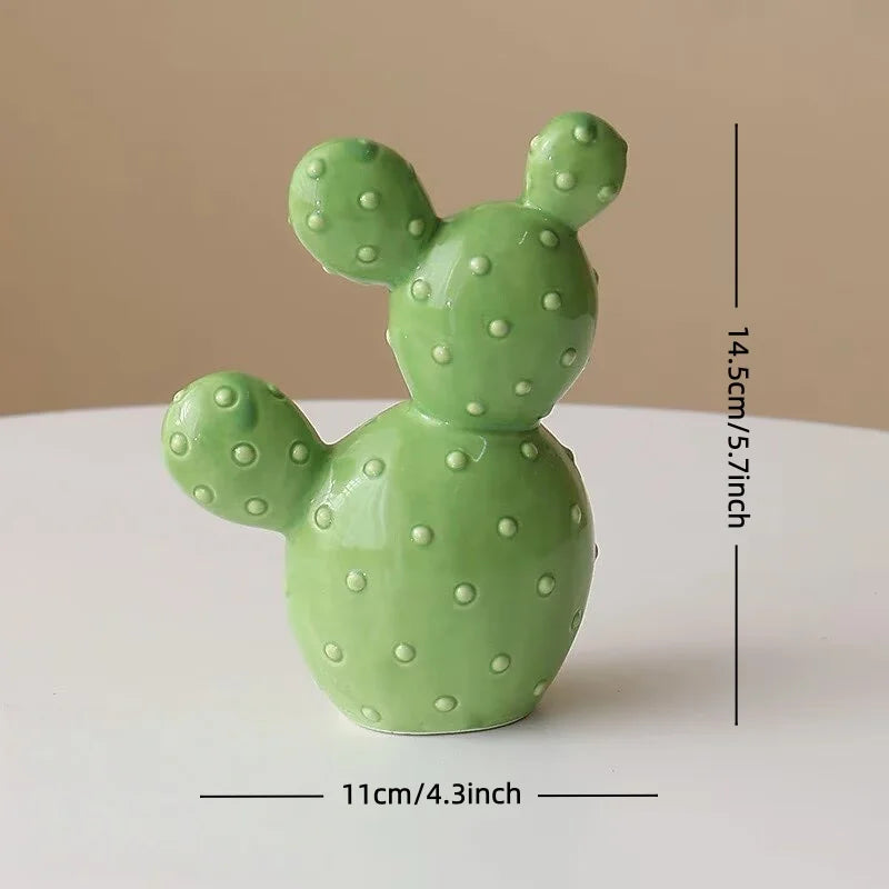 2026 New Cactus Home and Garden Decorations for Home 2026 Ceramic Cactus Aesthetic Room Decor Green Cactus Ornaments Home Decor