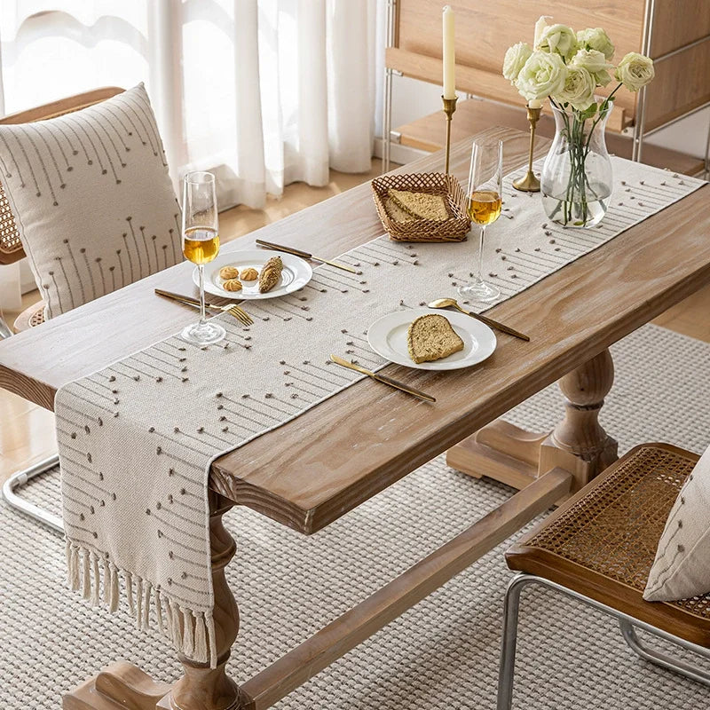 Boho Table Runner with Tassels 