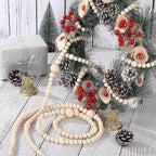 Christmas Wooden Bead Garland Party Decor DIY Craft Boho Style Christmas Tree