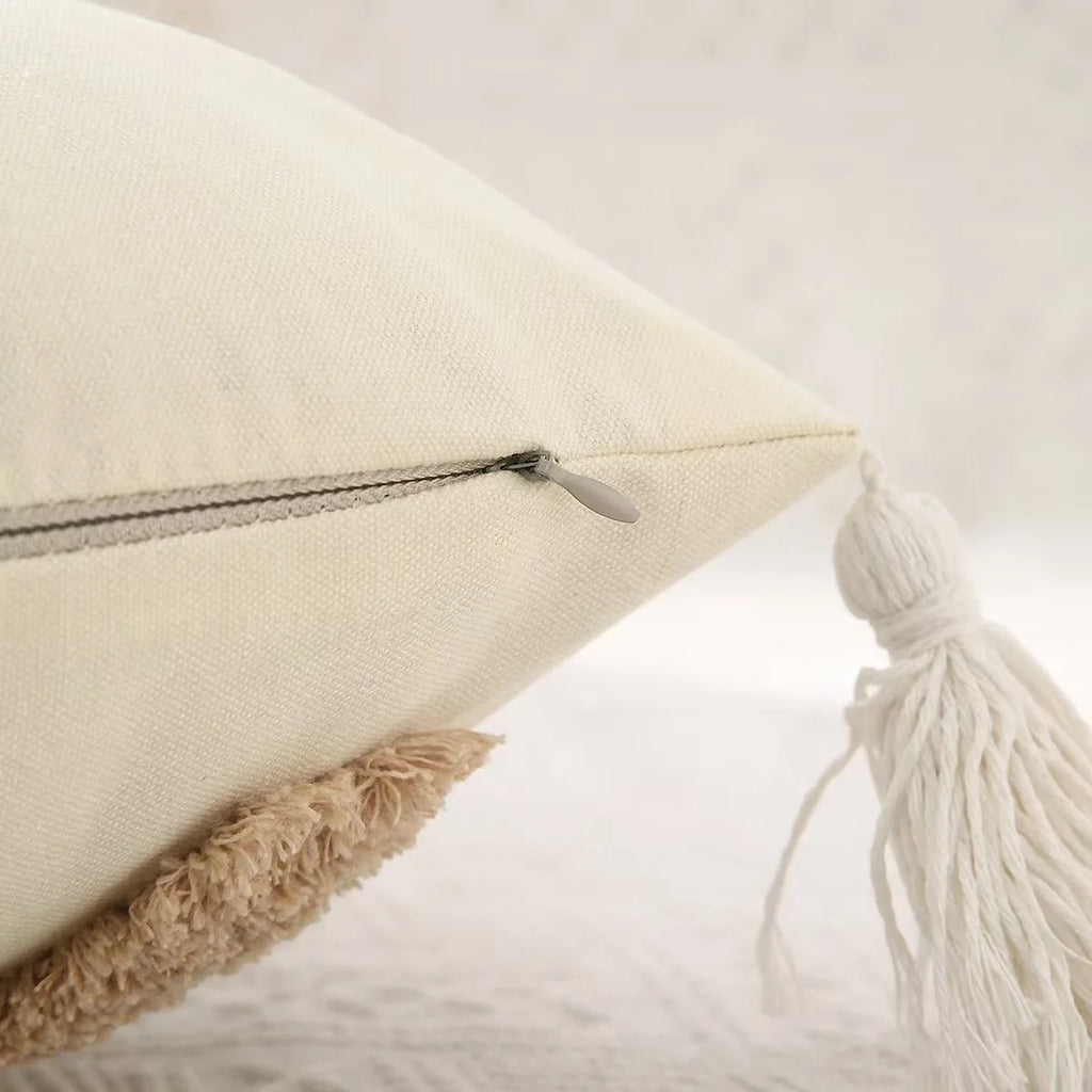 Ins Nordic Bohemian Style Geometric Plush Pillowcases Home Decorative Pillow with Tassel Waist Pillow Cushion Covers
