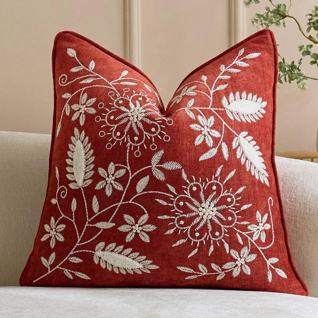 Bohemian Chenille Throw Pillowcase Cojines Decoration Sofa Floral Embroidered Pillow Cover Headboard Cushion Covers 45X45Cm
