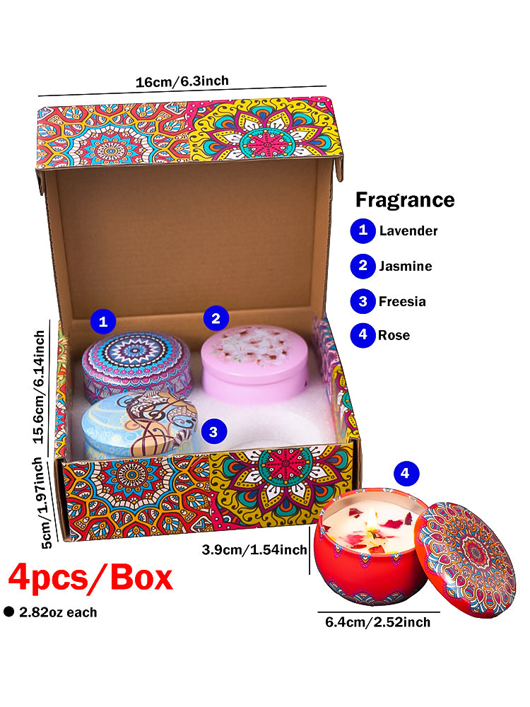 Boho Soy Candle Set of 4