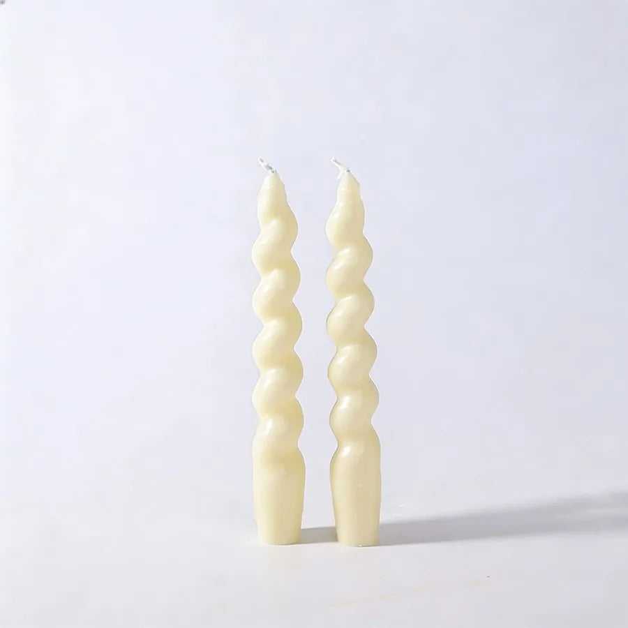 2Pcs/Box Spiral Taper Scented Candle Set Colorful Twisted Soy Wax Aromatherapy Candle Wedding Table Home Decor Gift