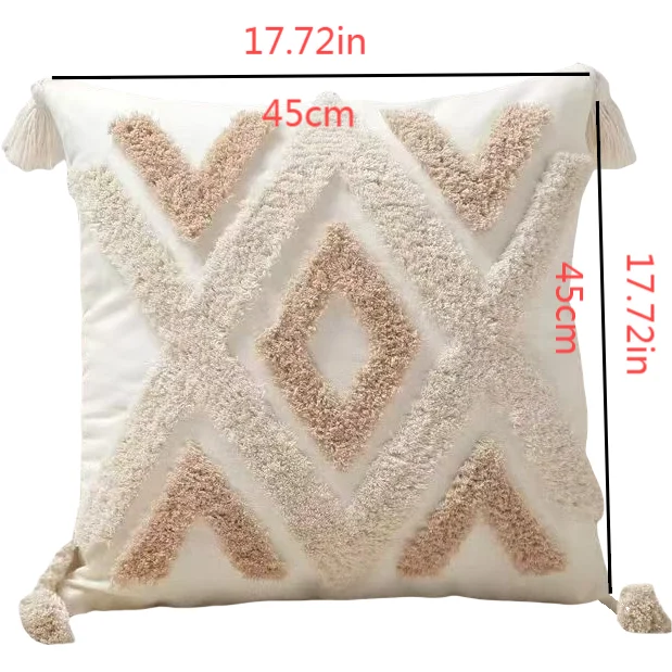 Ins Nordic Bohemian Style Geometric Plush Pillowcases Home Decorative Pillow with Tassel Waist Pillow Cushion Covers
