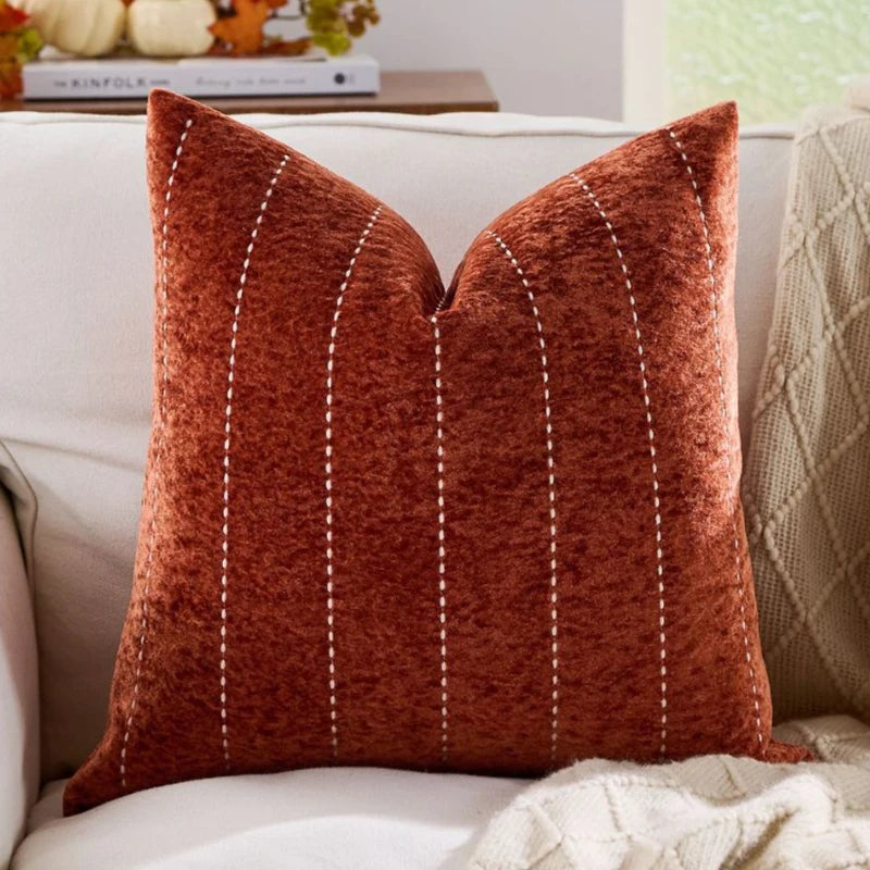 Autumn Throw Pillow Covers Jacquard Embroidery Ginkgo&Maple Leaf Wheat Cushion Case for Home Living Room Thanksgiving Decor
