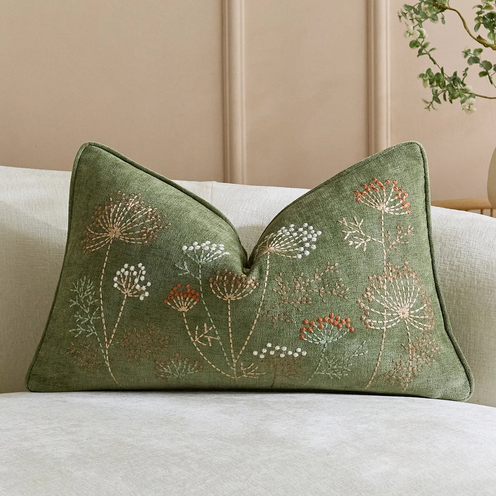 Bohemian Chenille Throw Pillowcase Cojines Decoration Sofa Floral Embroidered Pillow Cover Headboard Cushion Covers 45X45Cm