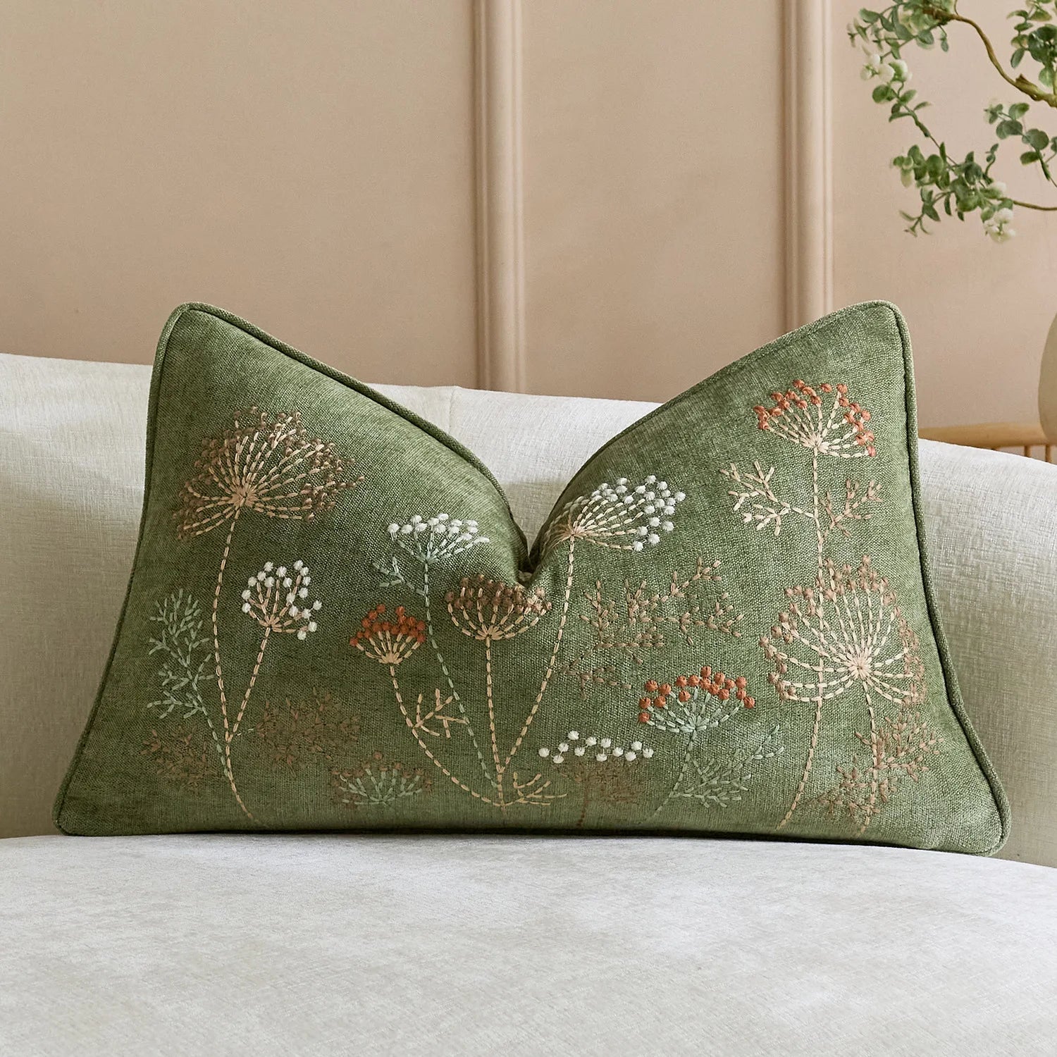 Bohemian Chenille Throw Pillowcase Cojines Decoration Sofa Floral Embroidered Pillow Cover Headboard Cushion Covers 45X45Cm