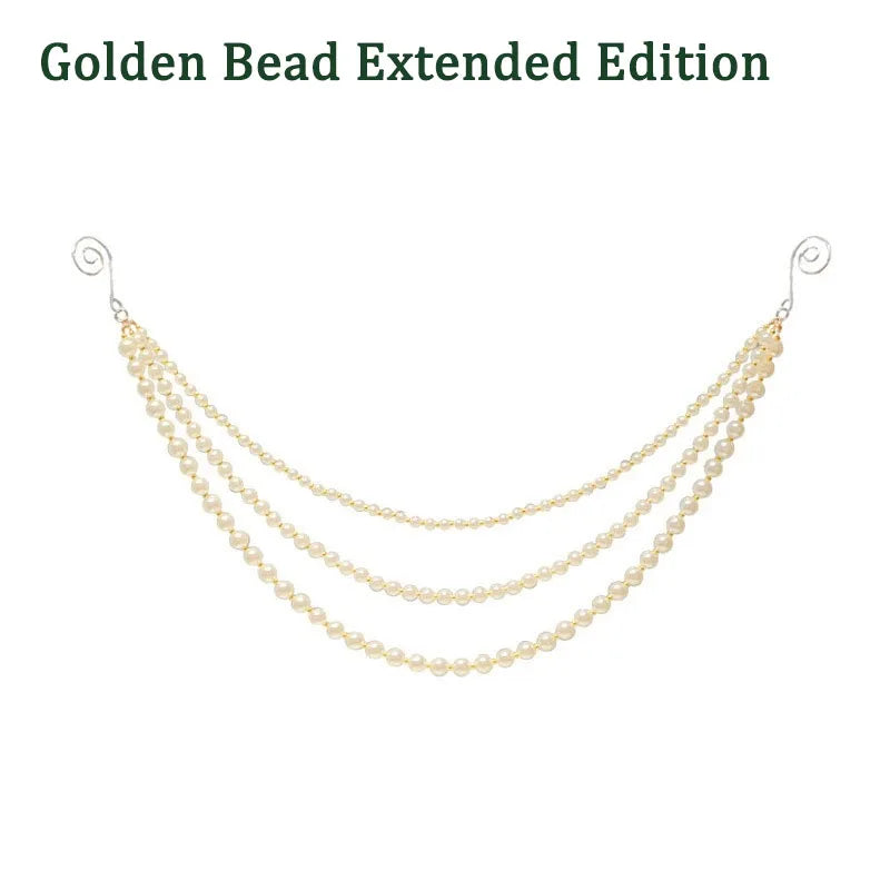 1/2/3 PCS White Pearl Bead Garland with Hooks Hanging Pearl Chain for Christmas Tree Wedding Holiday Party Decorations