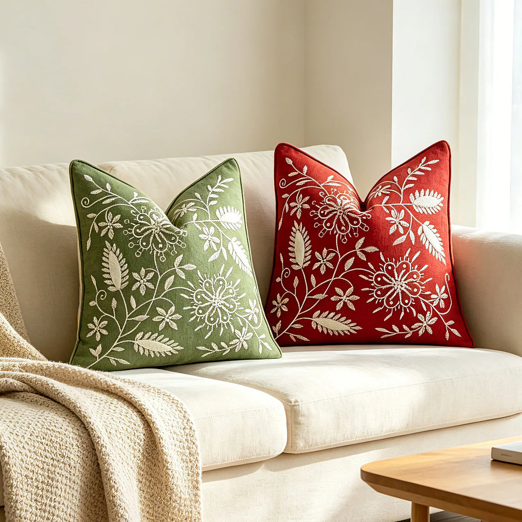 Bohemian Chenille Throw Pillowcase Cojines Decoration Sofa Floral Embroidered Pillow Cover Headboard Cushion Covers 45X45Cm