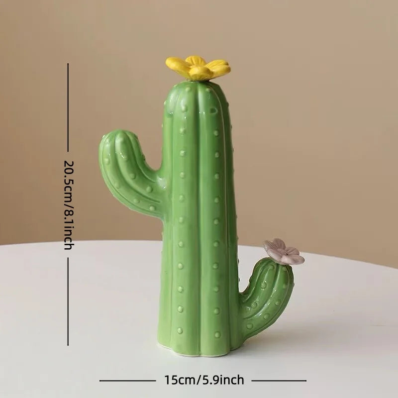 2026 New Cactus Home and Garden Decorations for Home 2026 Ceramic Cactus Aesthetic Room Decor Green Cactus Ornaments Home Decor