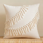 Boho Throw Pillow Covers 20X20Inch Neutral Pillow Covers with Tassels Modern Farmhouse Pillow Covers Decorative Pillow Covers