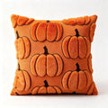 3D Jacquard Pumpkin Throw Pillow Covers, Halloween Plush Cushion Covers, Fall Holiday Square Pillowcases for Sofa Home Party