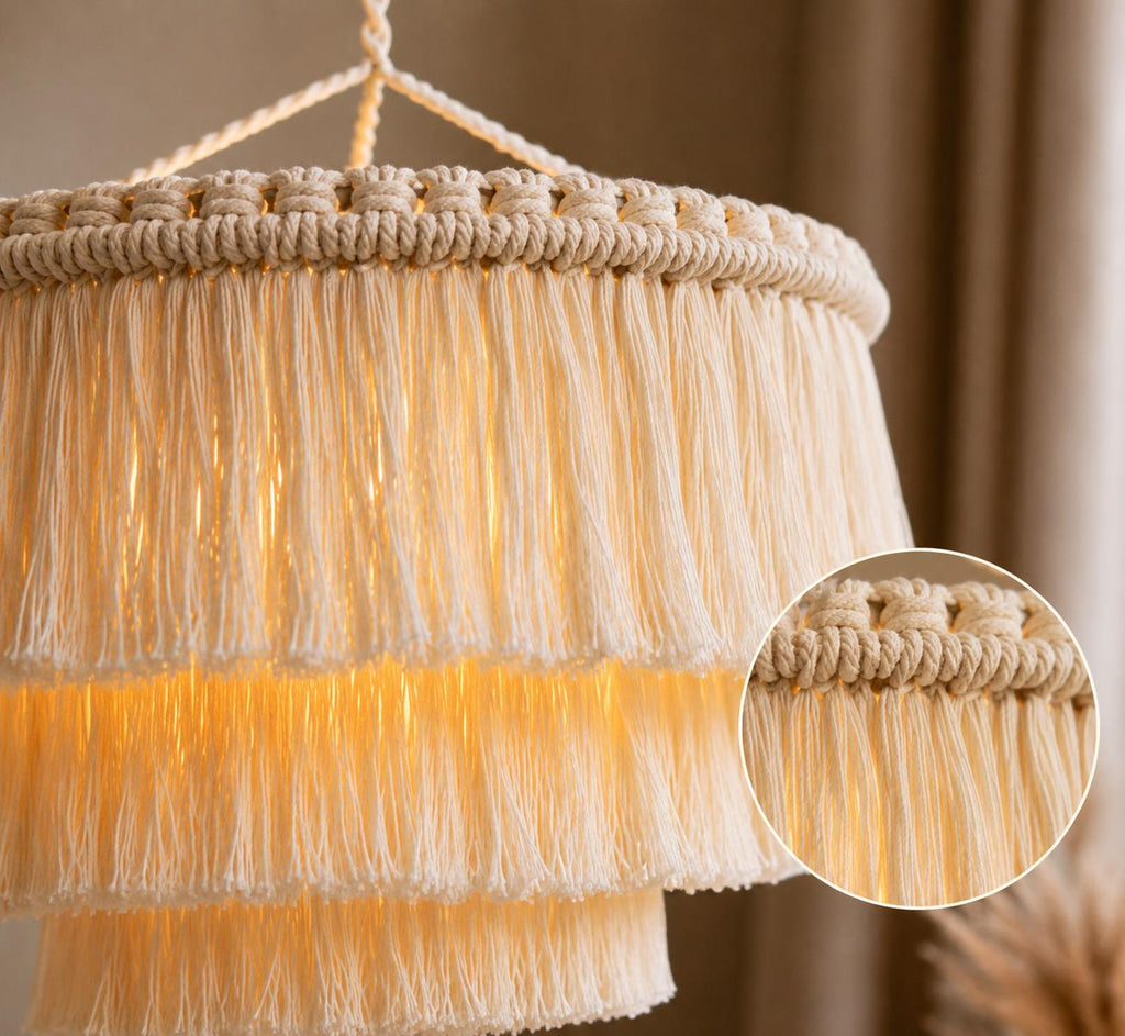 Bohemian Macrame Tassel Lampshade
