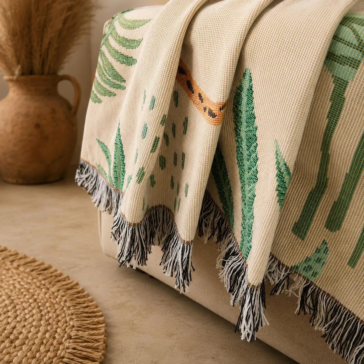 Boho Woven Leopard Lady Blanket