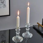 Novelty Glass Candles Holder Nordic Decor Candlestick Romantic Candle Stand Desk Accessories Wedding Centerpieces Ornament Gifts