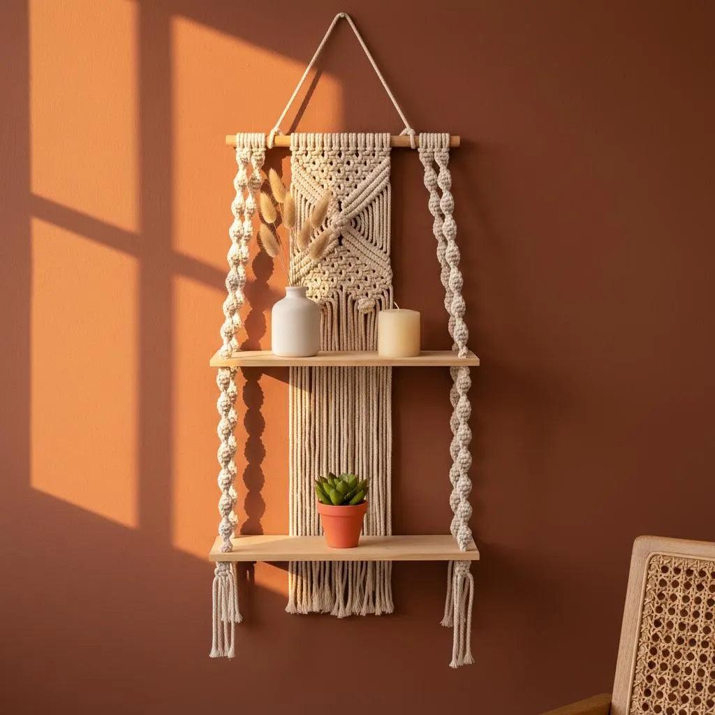 Macrame Wall Shelf Boho 