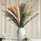 70Pcs Natural Dried Flowers Green Fresh Eucalyptus Leave Bouquet Boho Chic Home Table Vase Decor Real Pampas Bunch Centerpieces