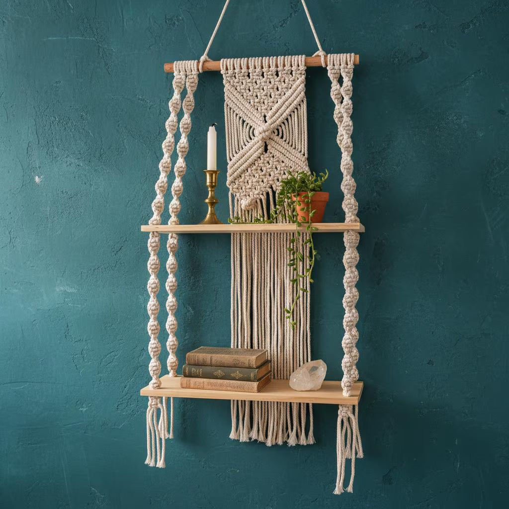 Macrame Wall Shelf Boho 