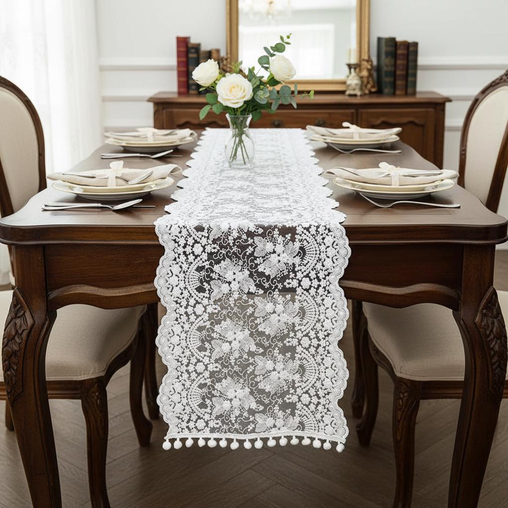 Boho Vintage Lace Table Runner