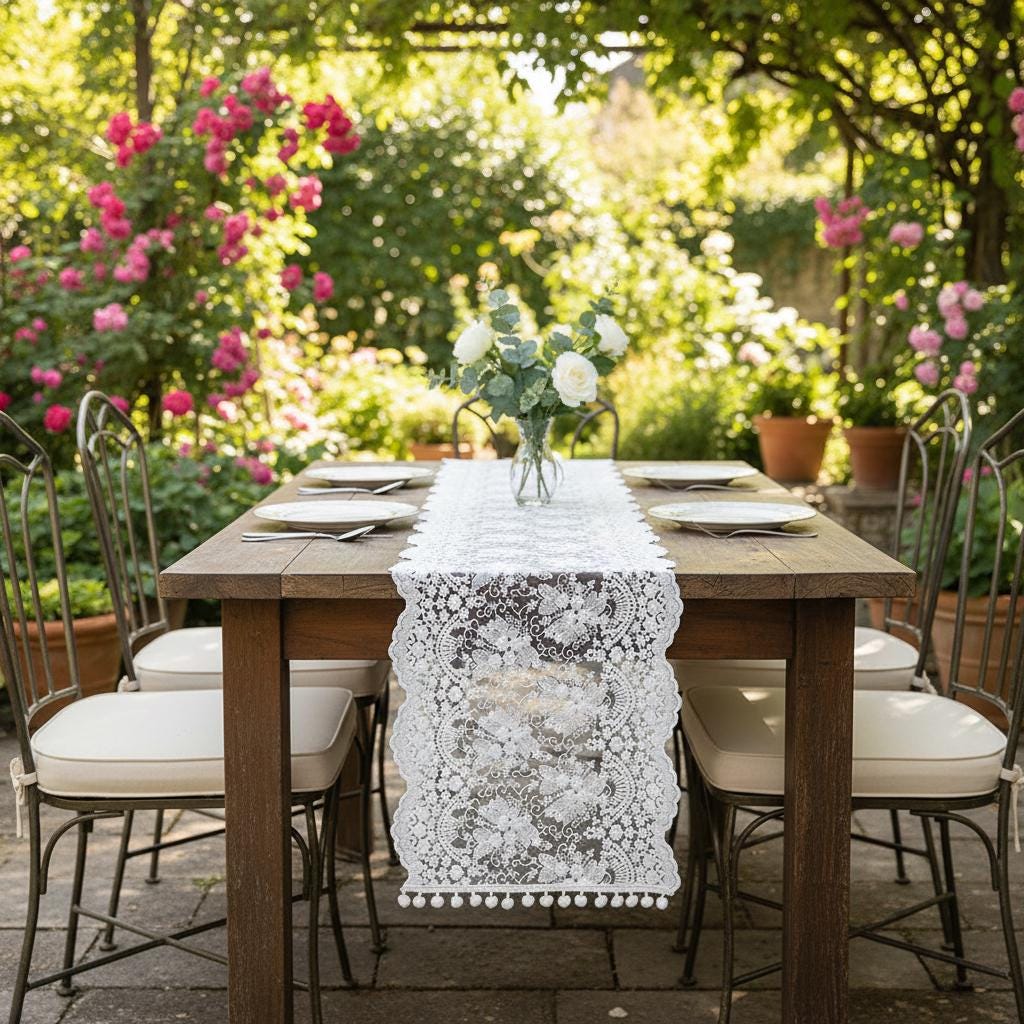 Boho Vintage Lace Table Runner