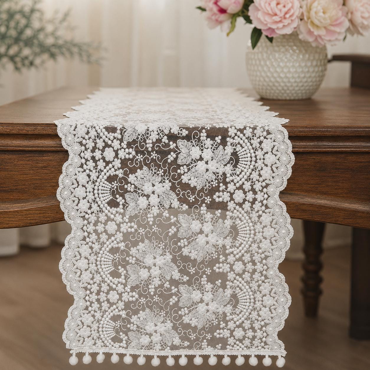 Boho Vintage Lace Table Runner