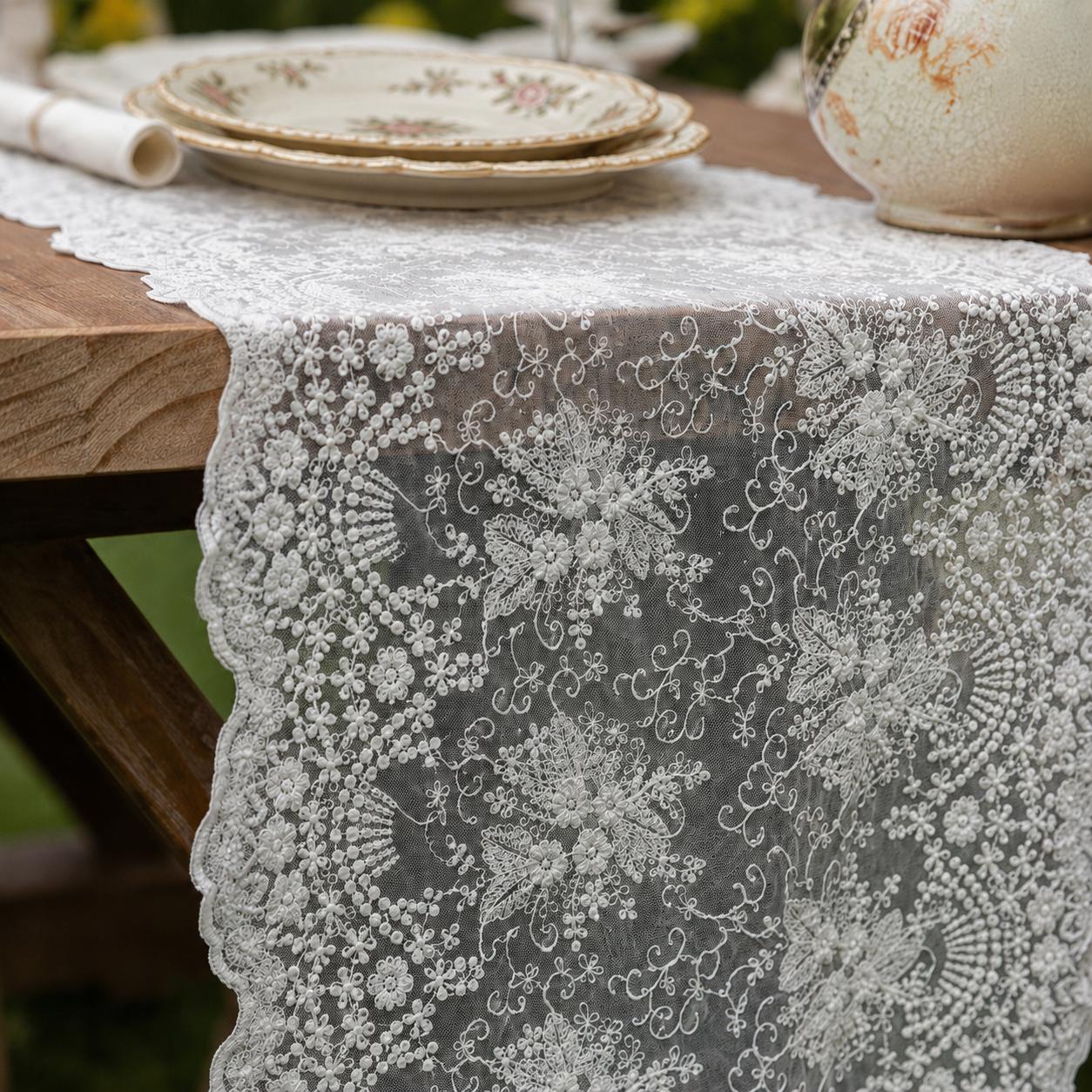 Boho Vintage Lace Table Runner