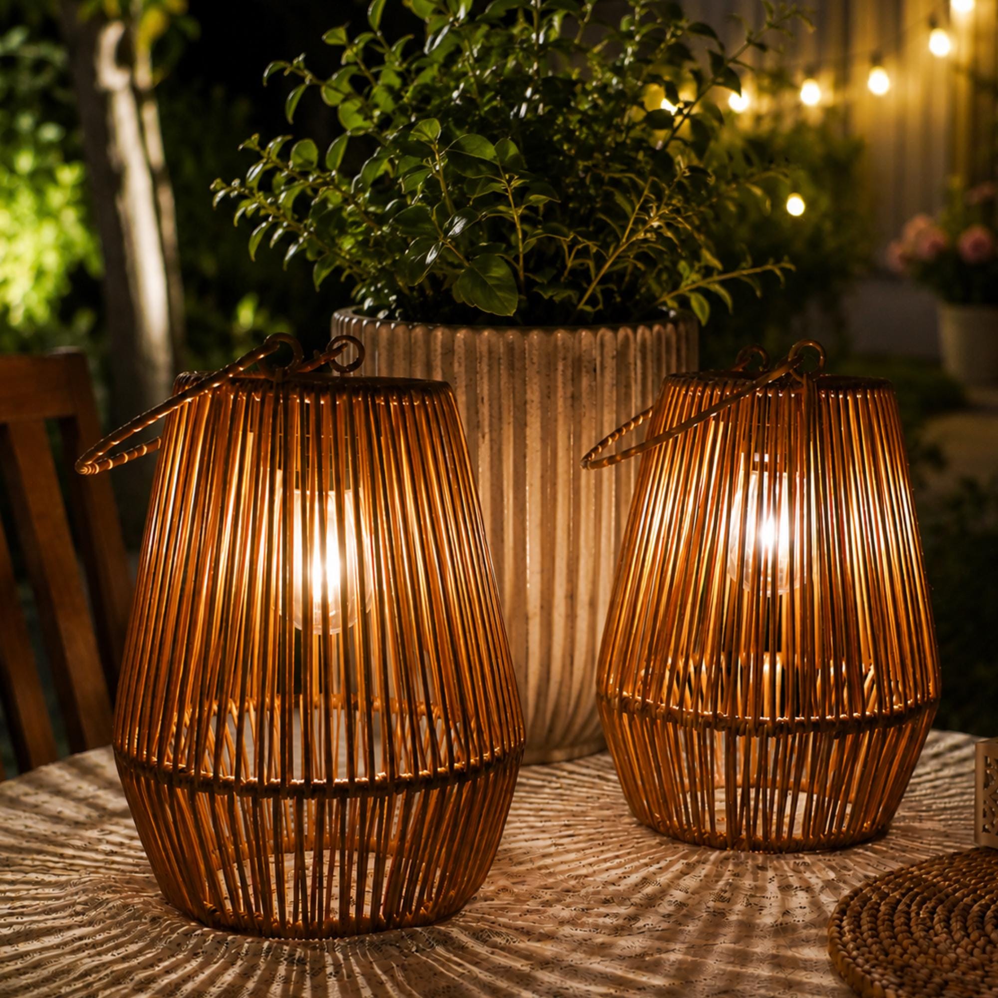 Boho Rattan Waterproof Garden Solar Light