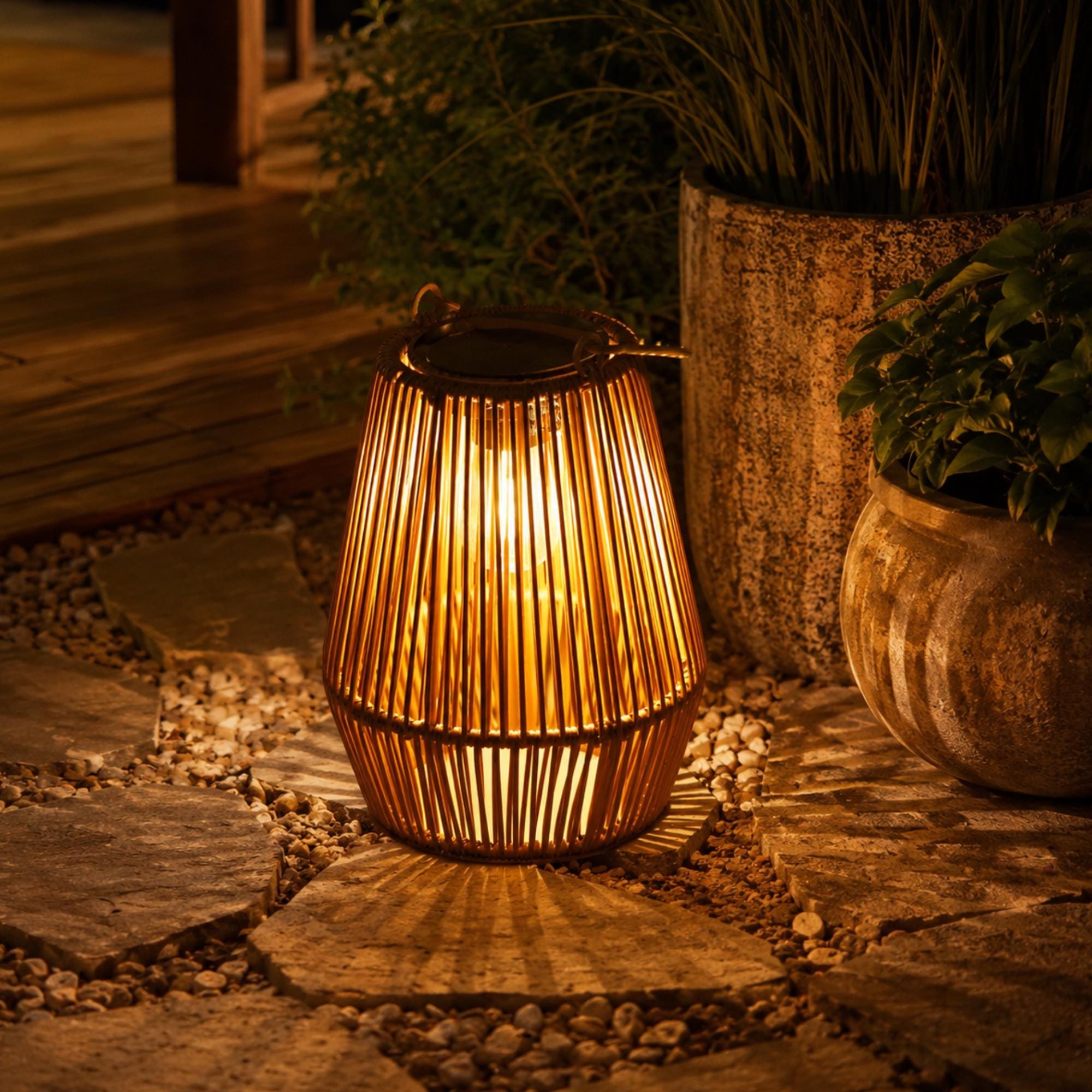 Boho Rattan Waterproof Garden Solar Light