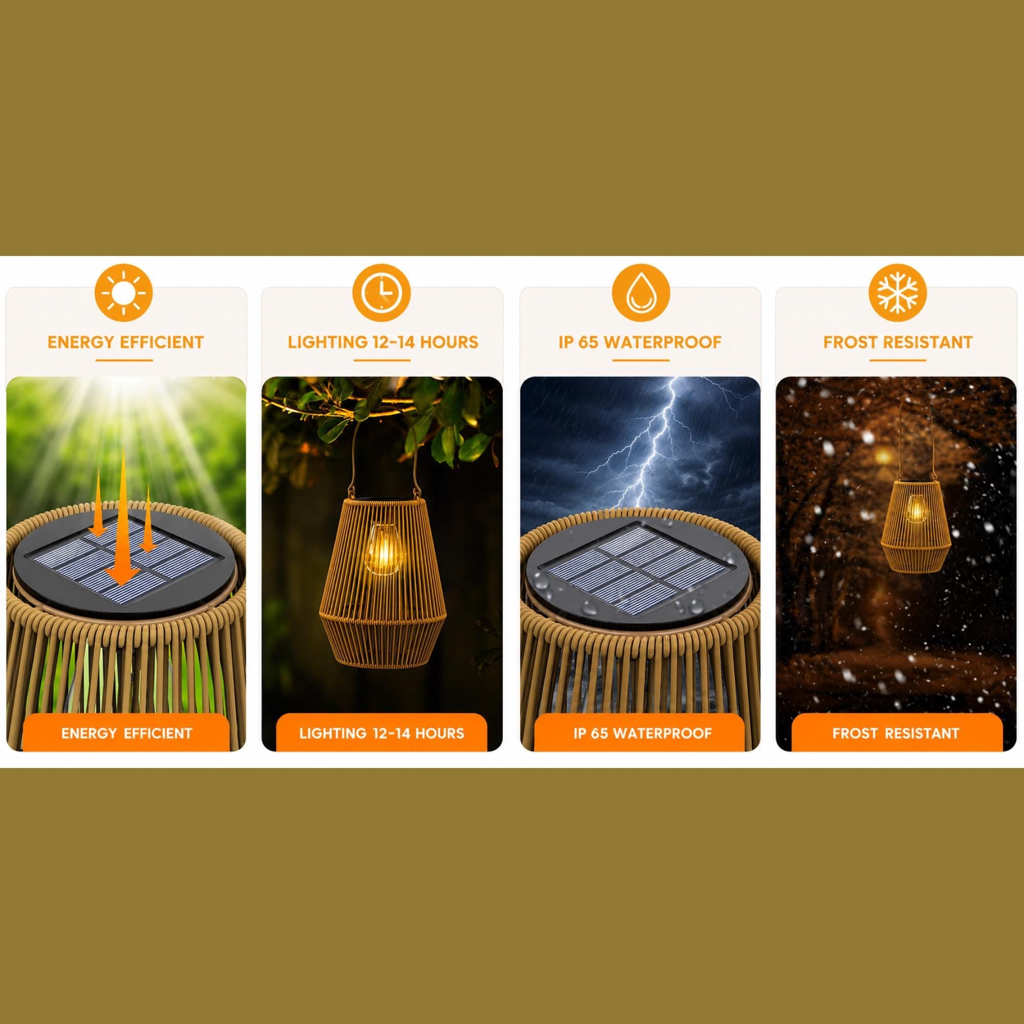 Boho Rattan Waterproof Garden Solar Light