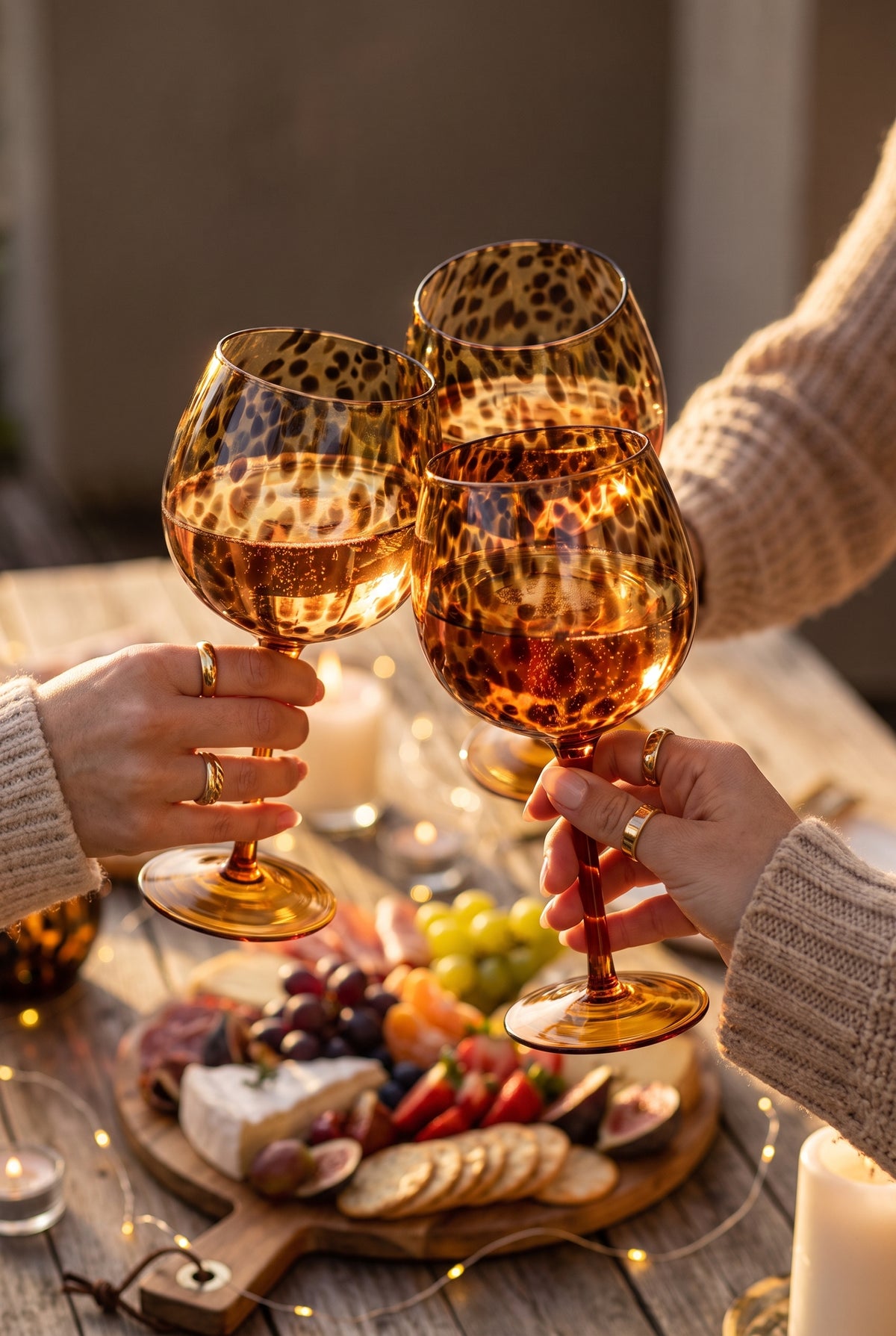 Vintage Leopard Print Goblet Wine Glass