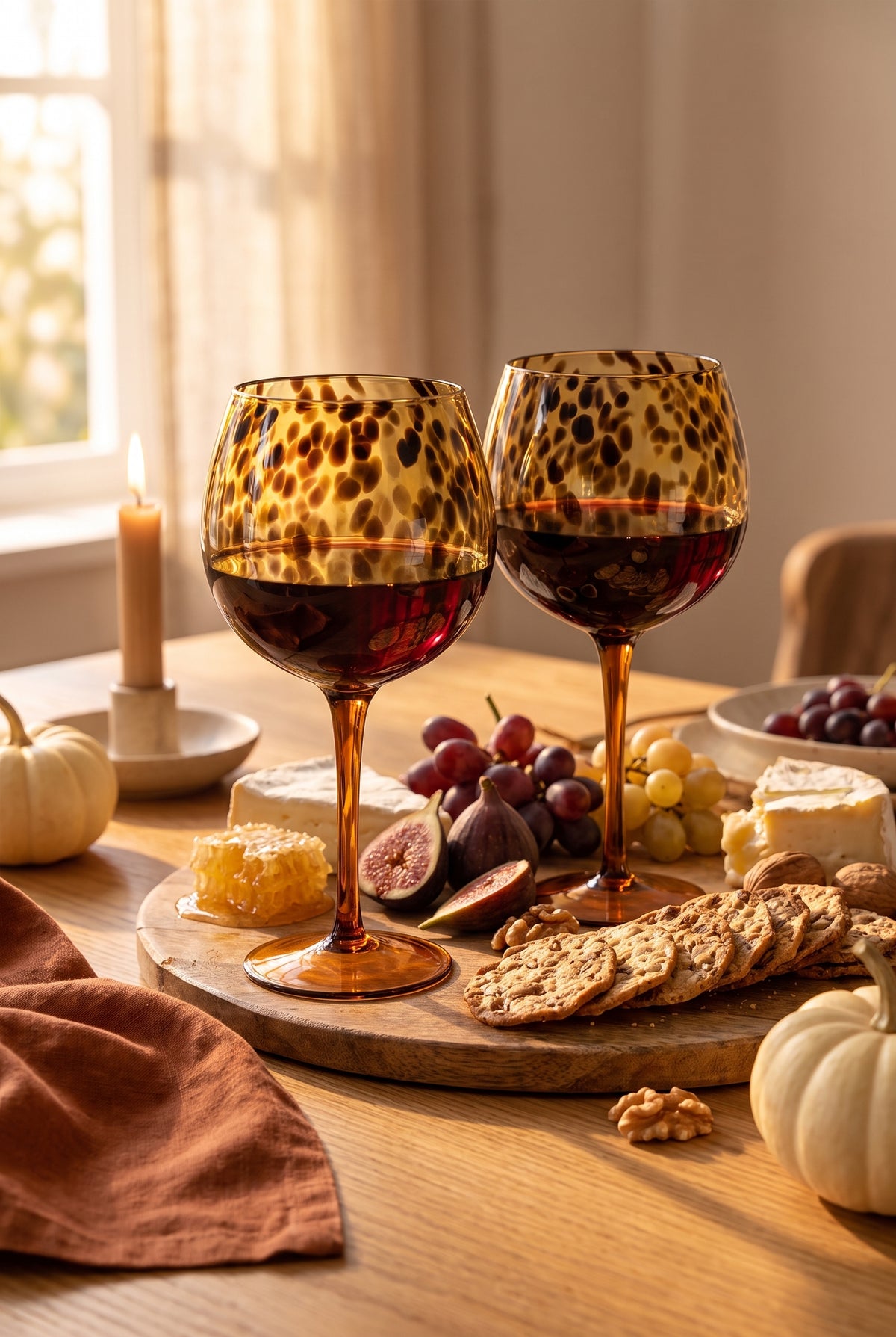 Vintage Leopard Print Goblet Wine Glass