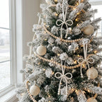 Beige Wooden Bead Christmas Garland