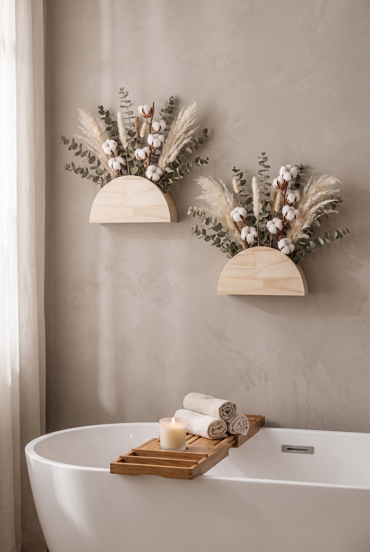 Rustic Wooden Wall Planter Vase
