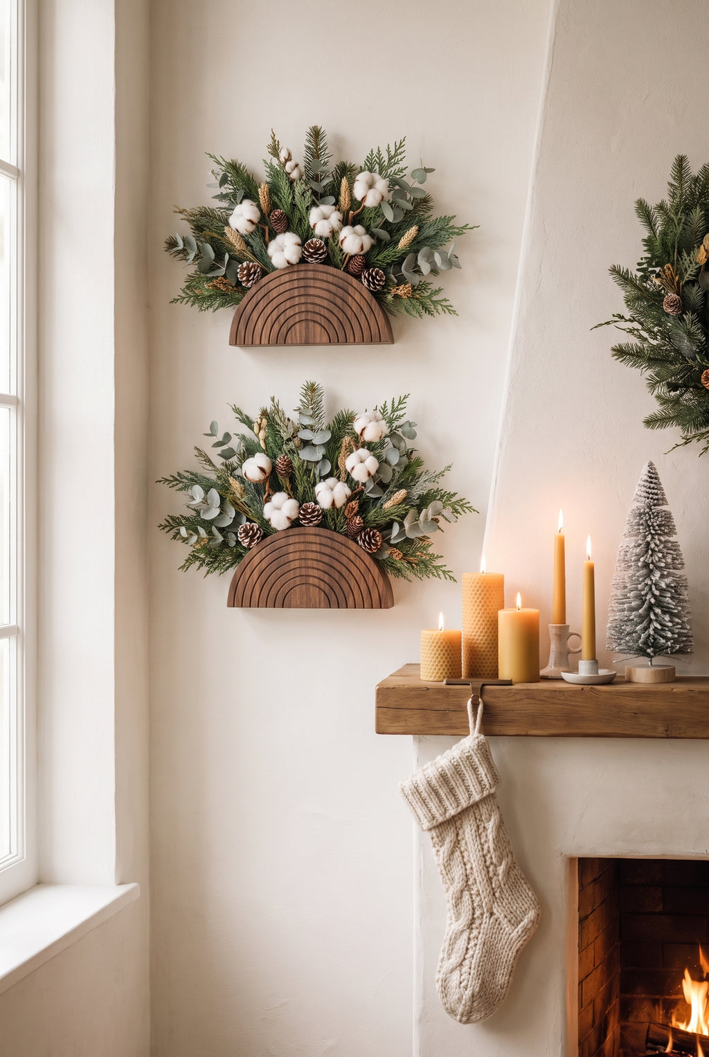 Rustic Wooden Wall Planter Vase