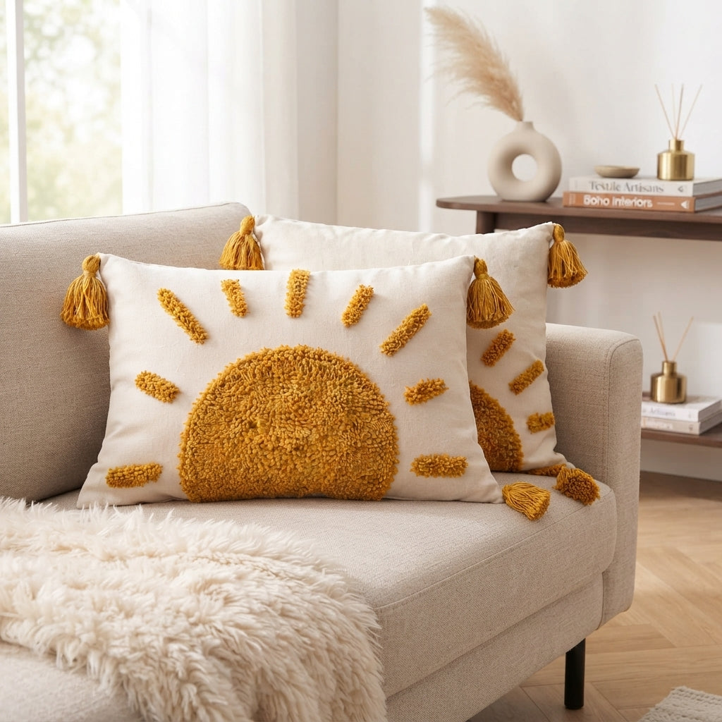Sun Tufted Pillow Cover