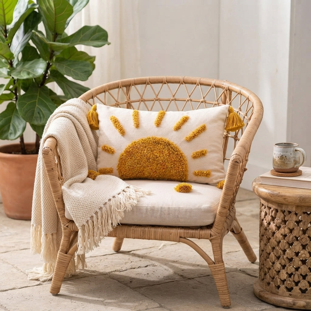 Sun Tufted Pillow Cover