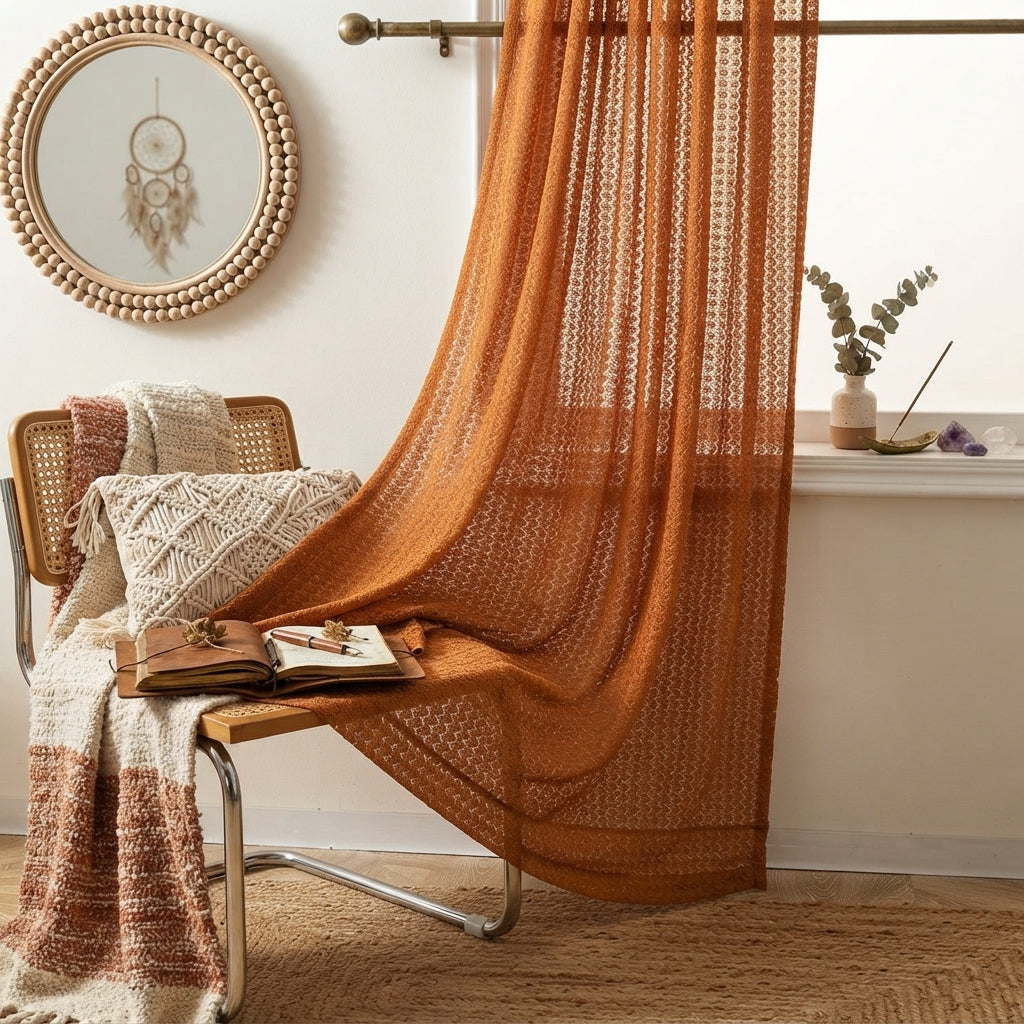 Rustic Solid Curtain Panel